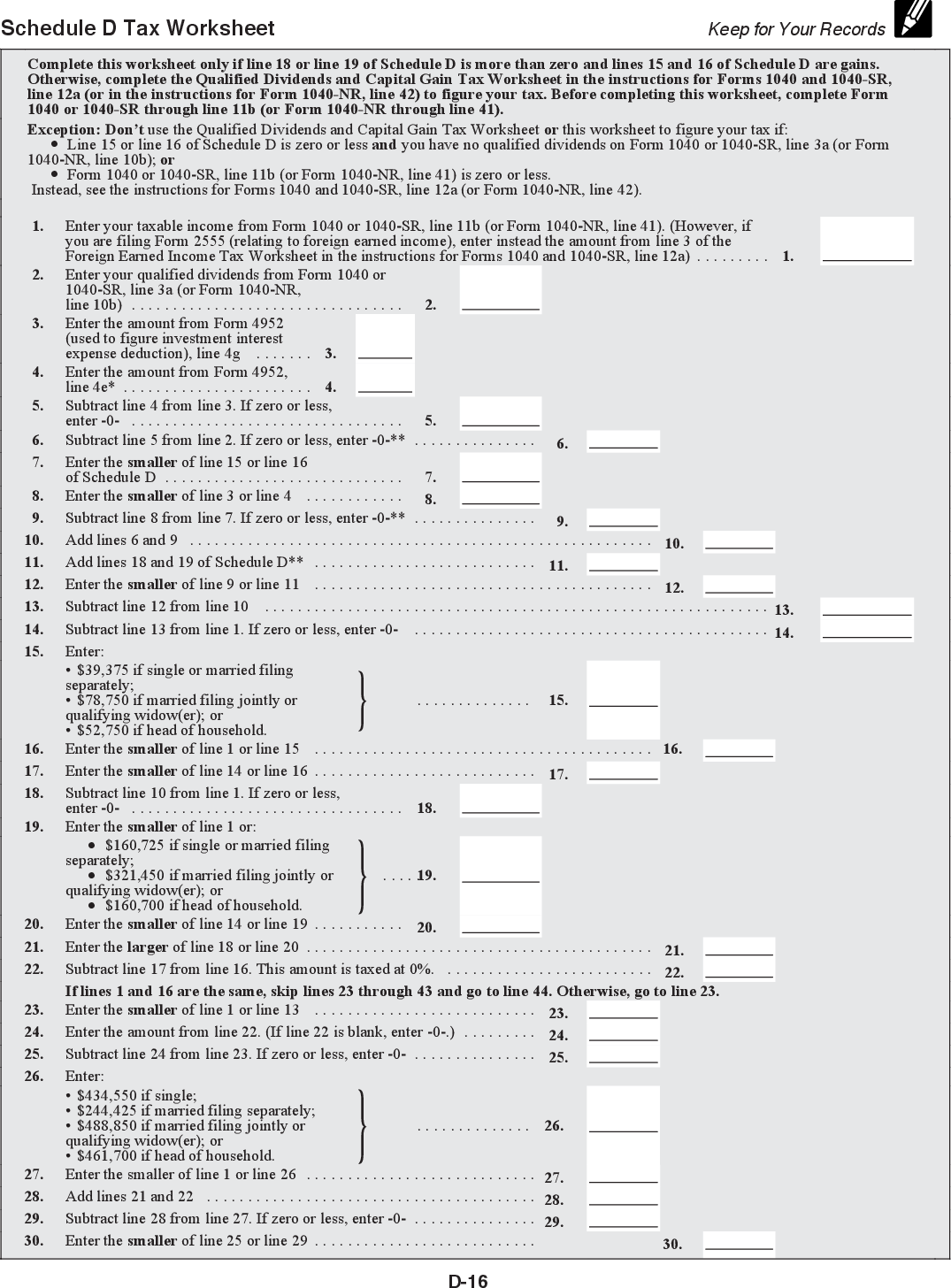 IRS Schedule D instructions.
