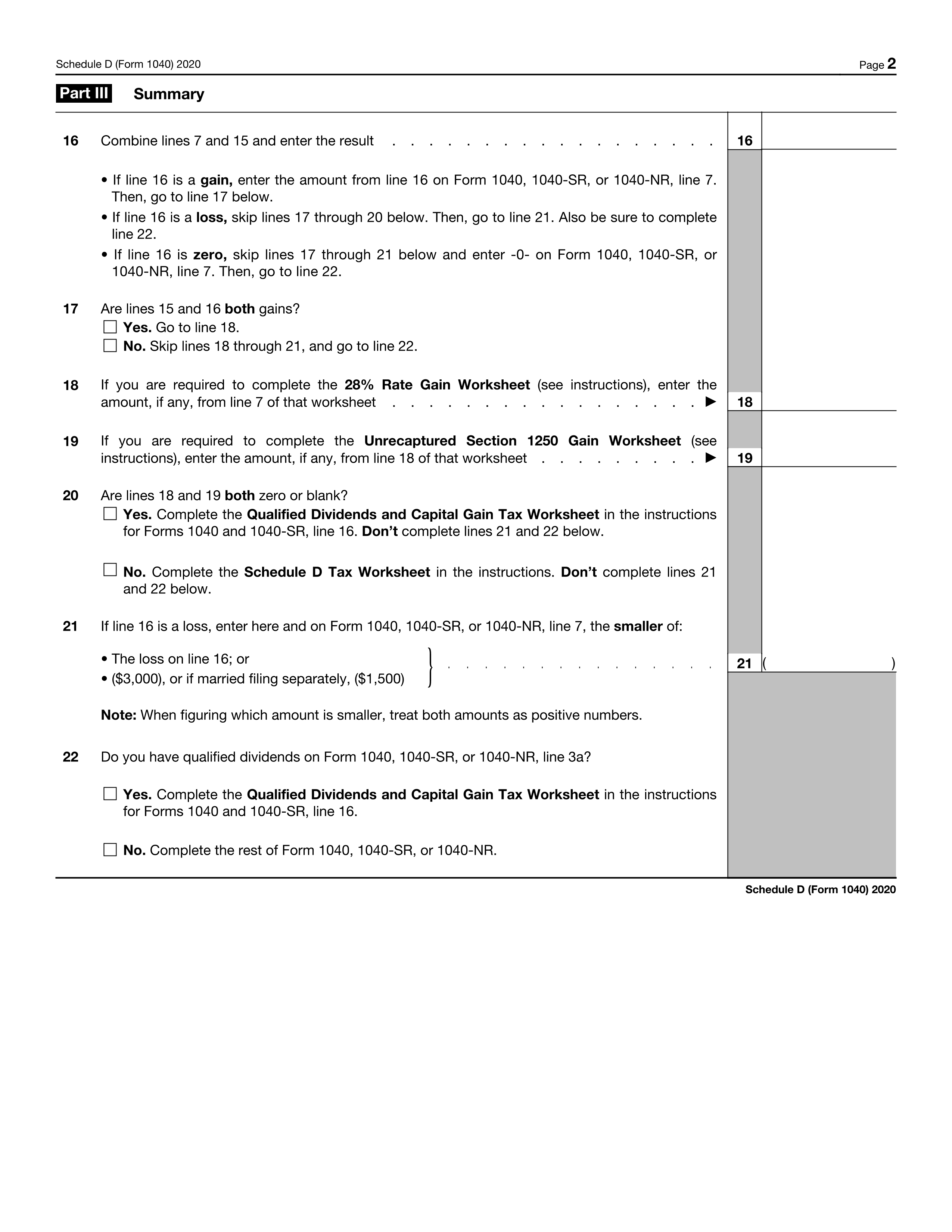 IRS Schedule D 