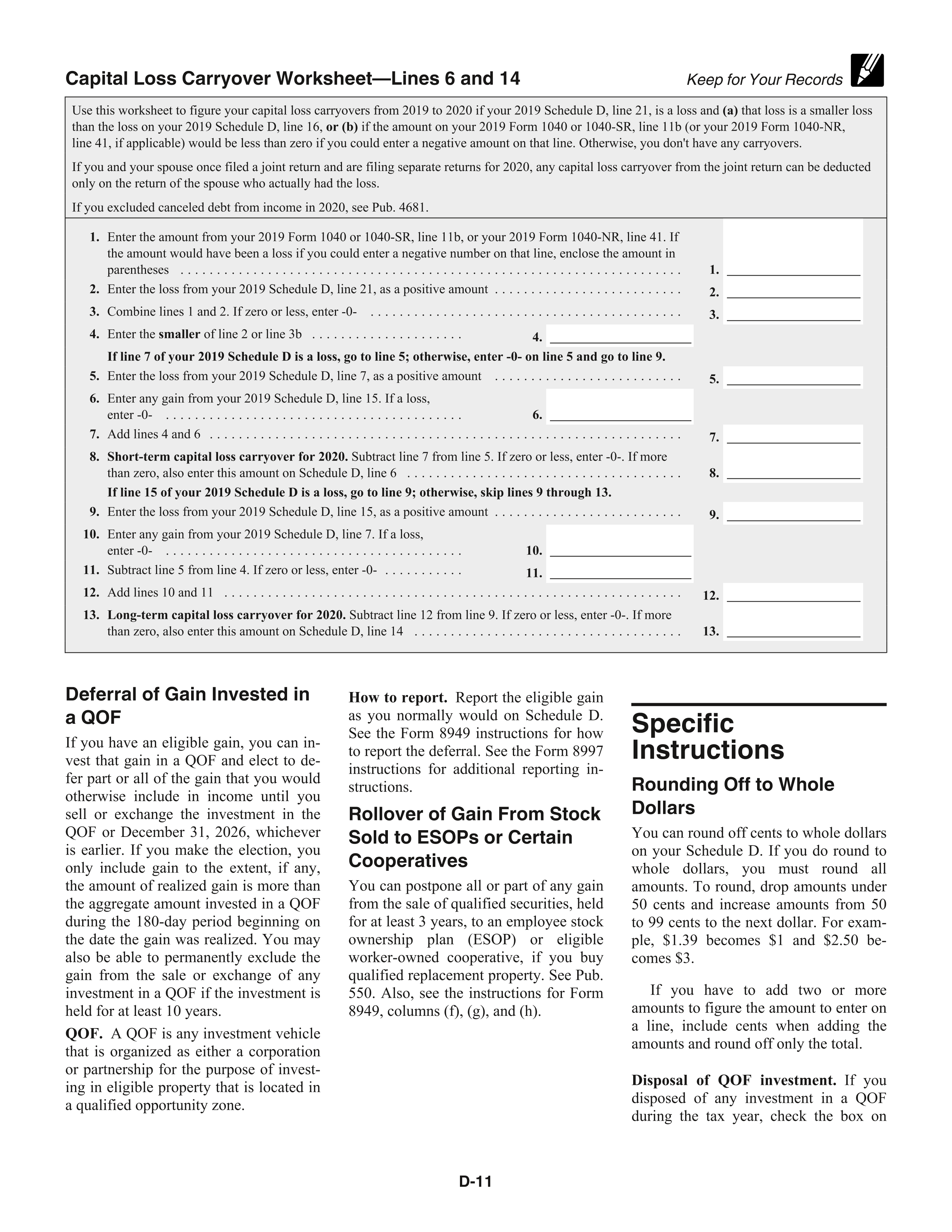 IRS Schedule D instructions.