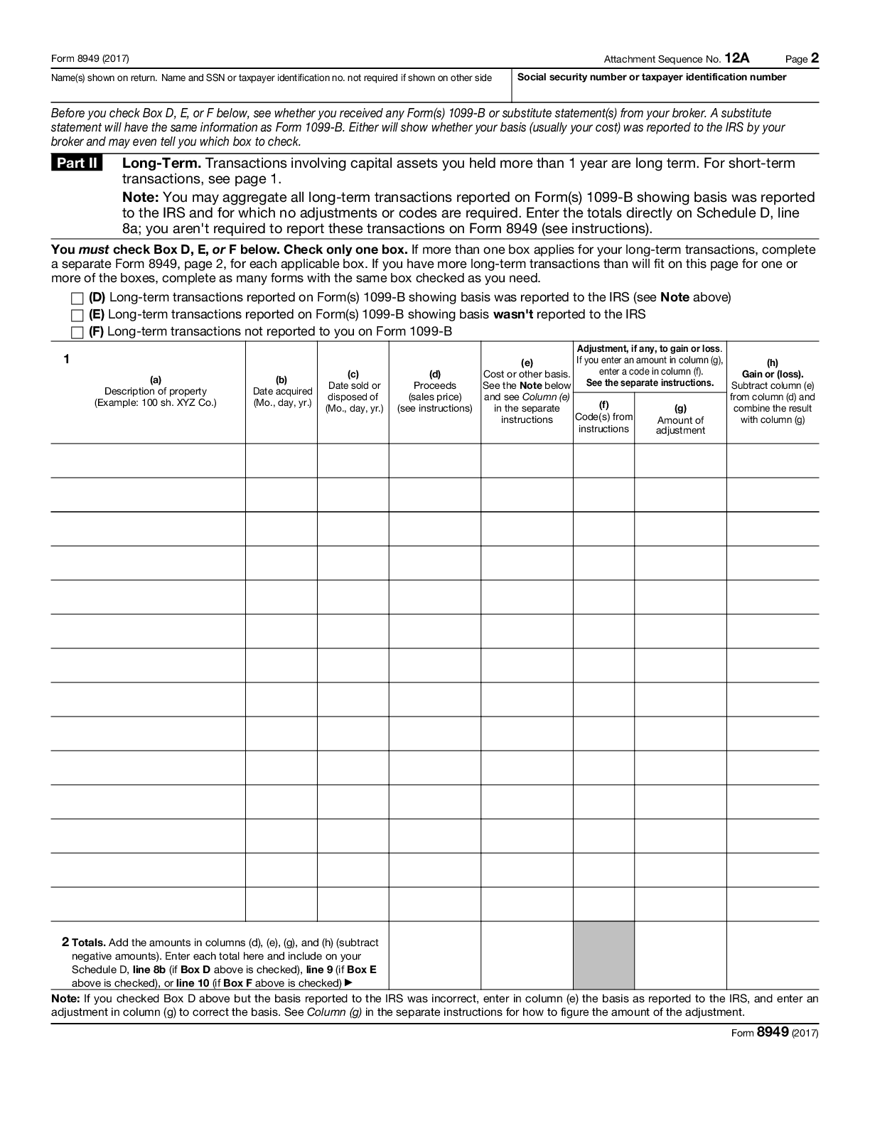 online generation of schedule d and form 8949 for 10 00 form 8949 2017