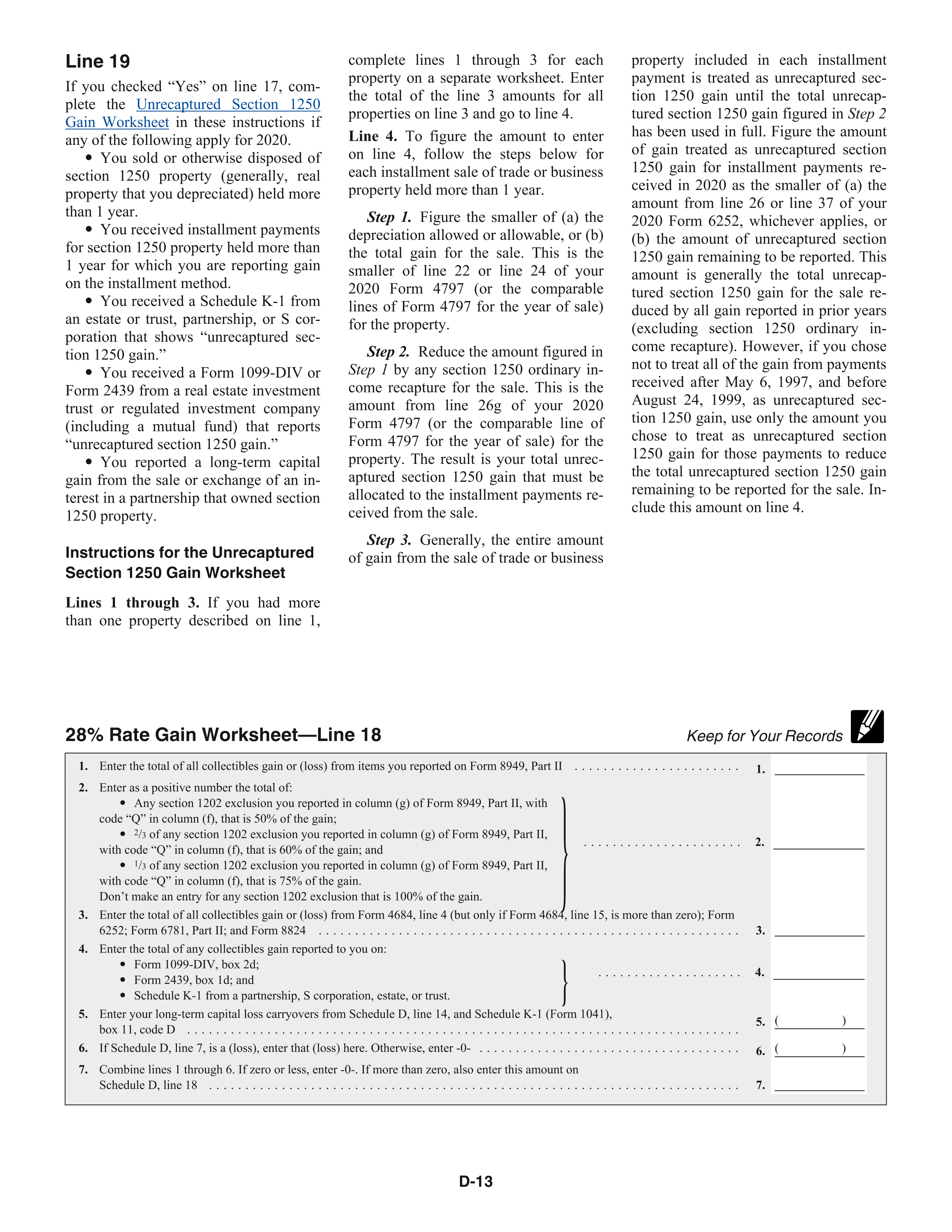 IRS Schedule D instructions.