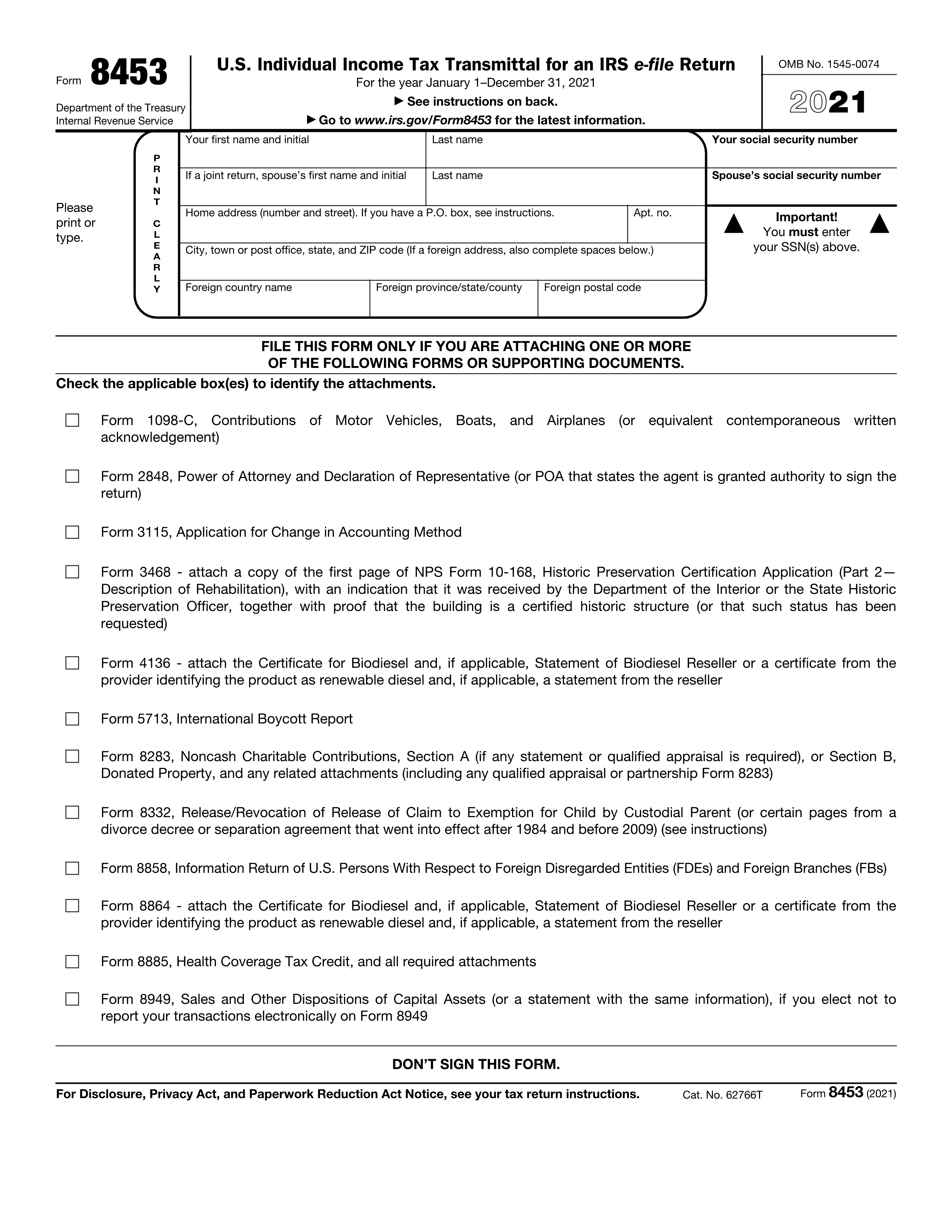 IRS Form 8453
