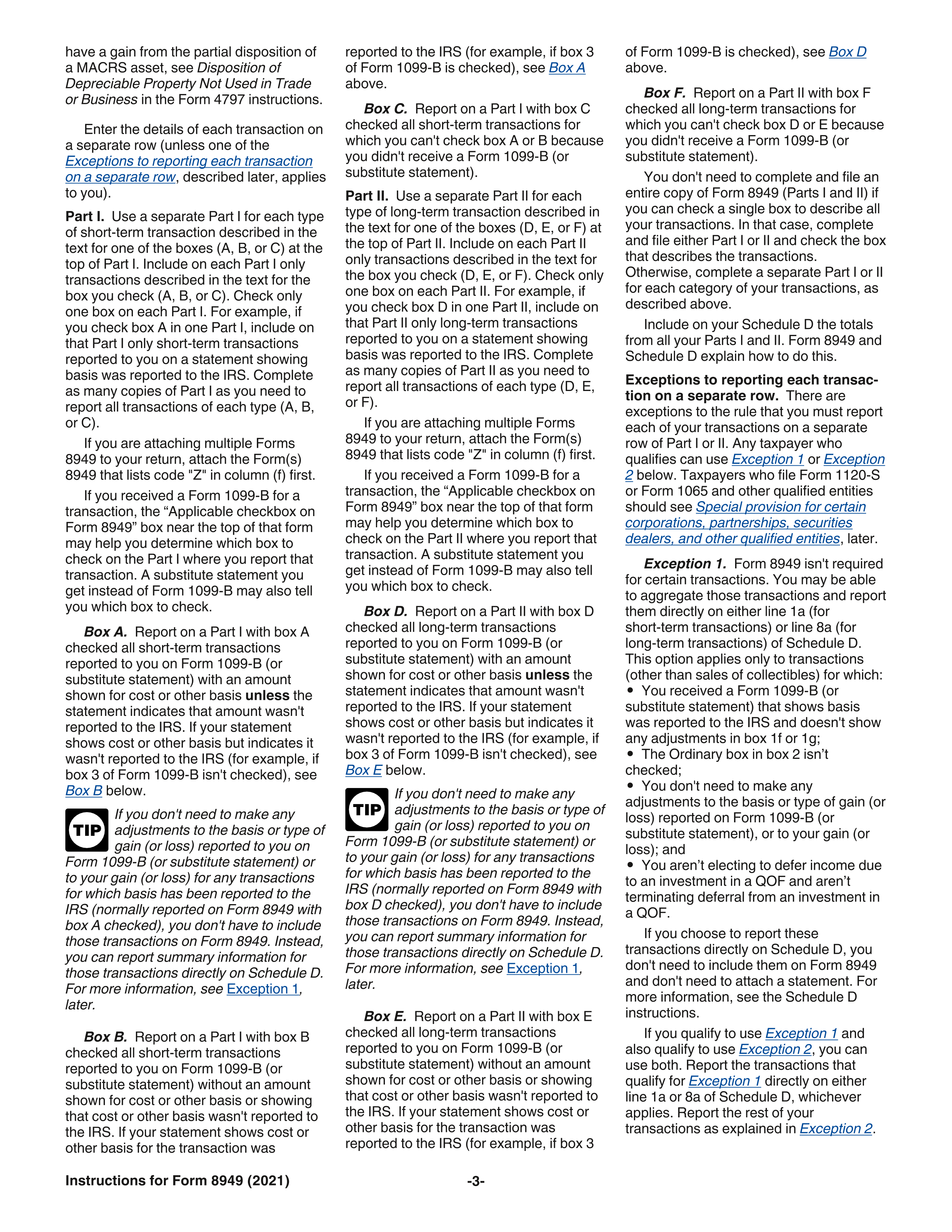 form 8949 instructions 2021