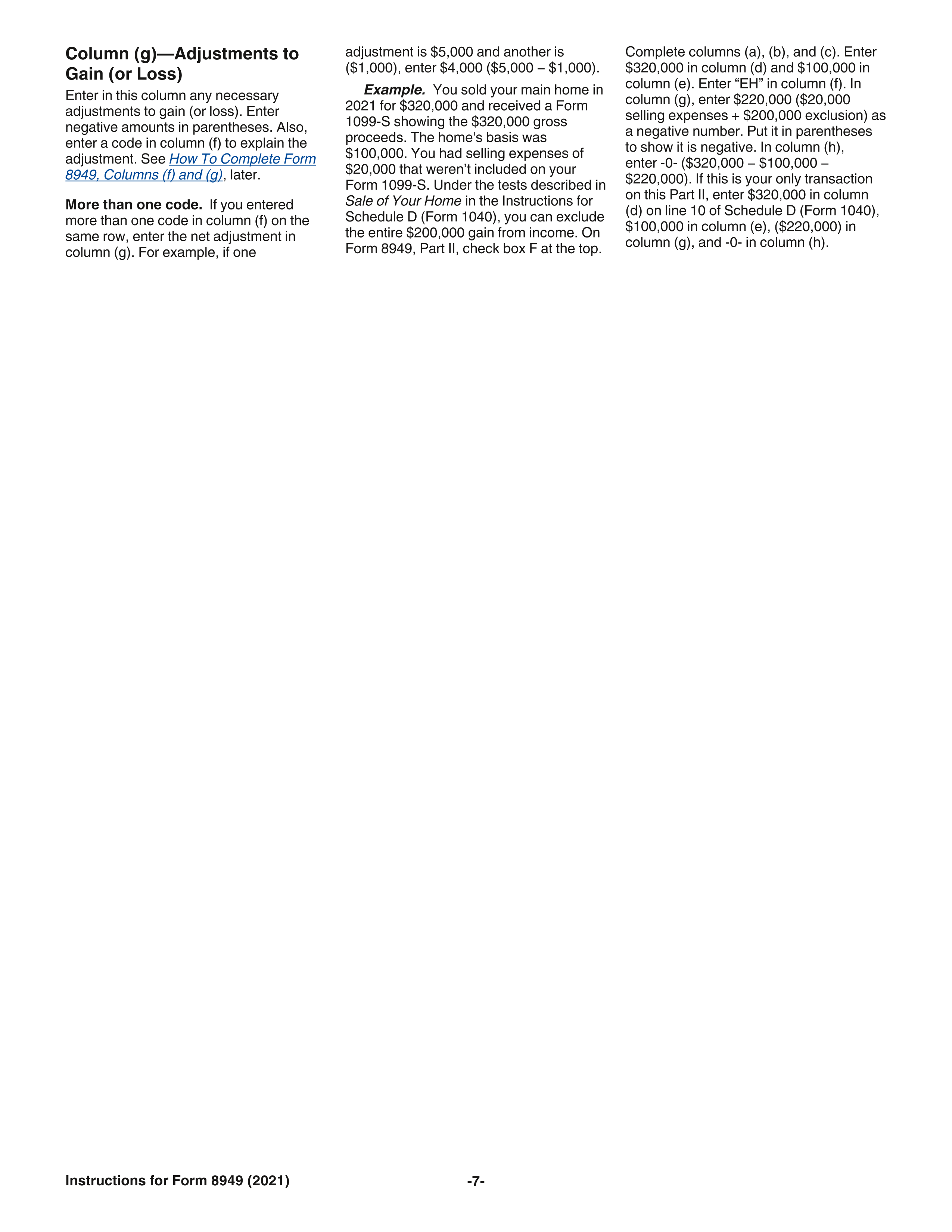 IRS Form 8949 Instructions