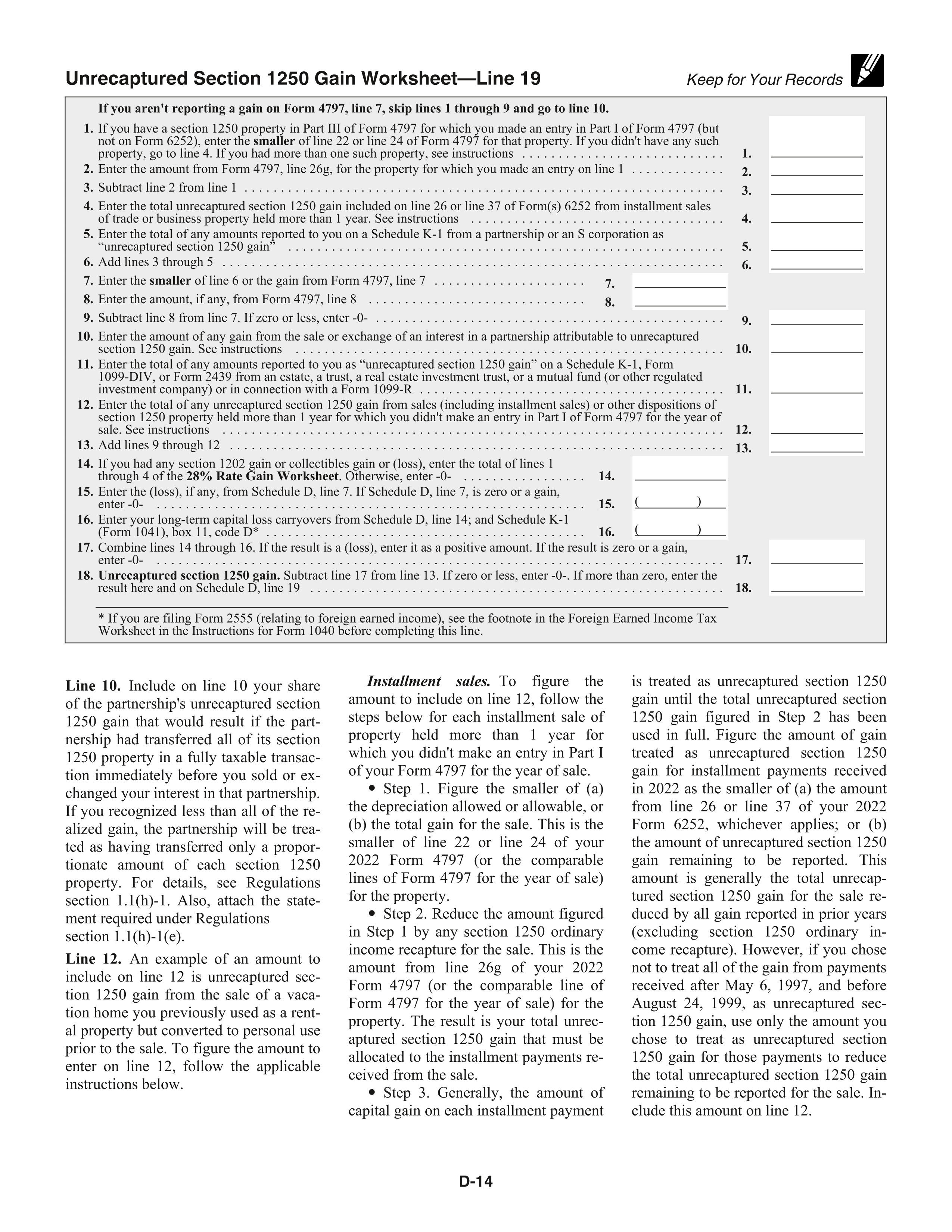 IRS Schedule D Instructions