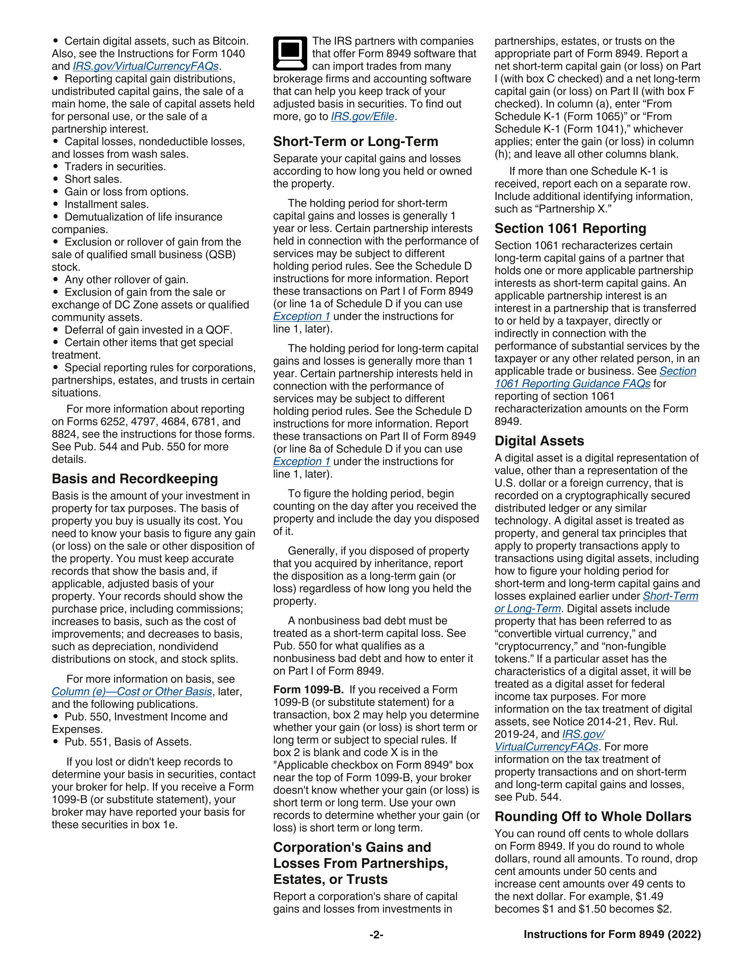 IRS Form 8949 Instructions