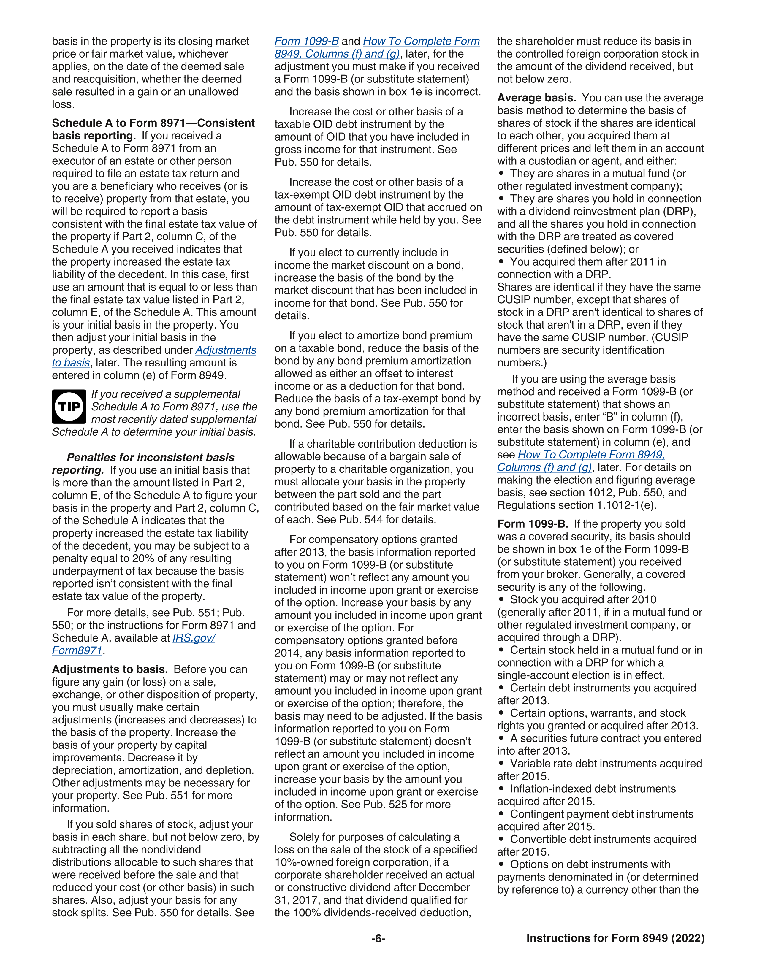 IRS Form 8949 Instructions