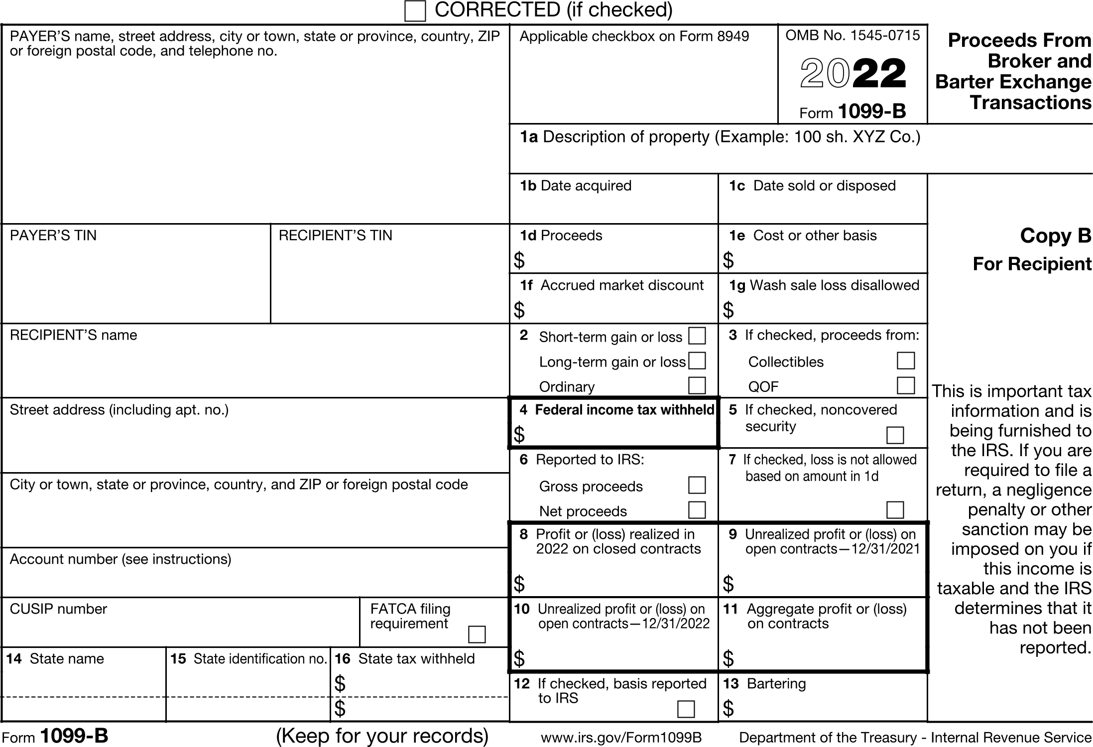 Form 1099-B 2022