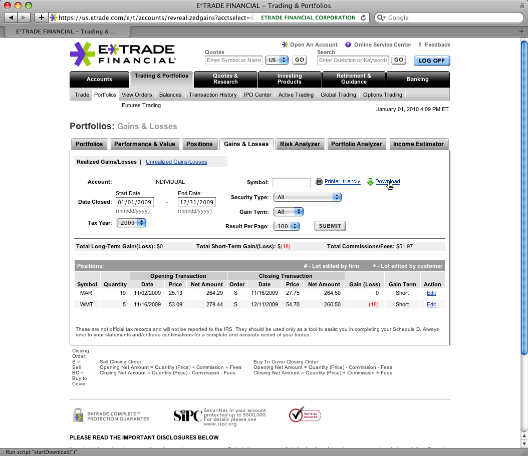 how sell stock on etrade