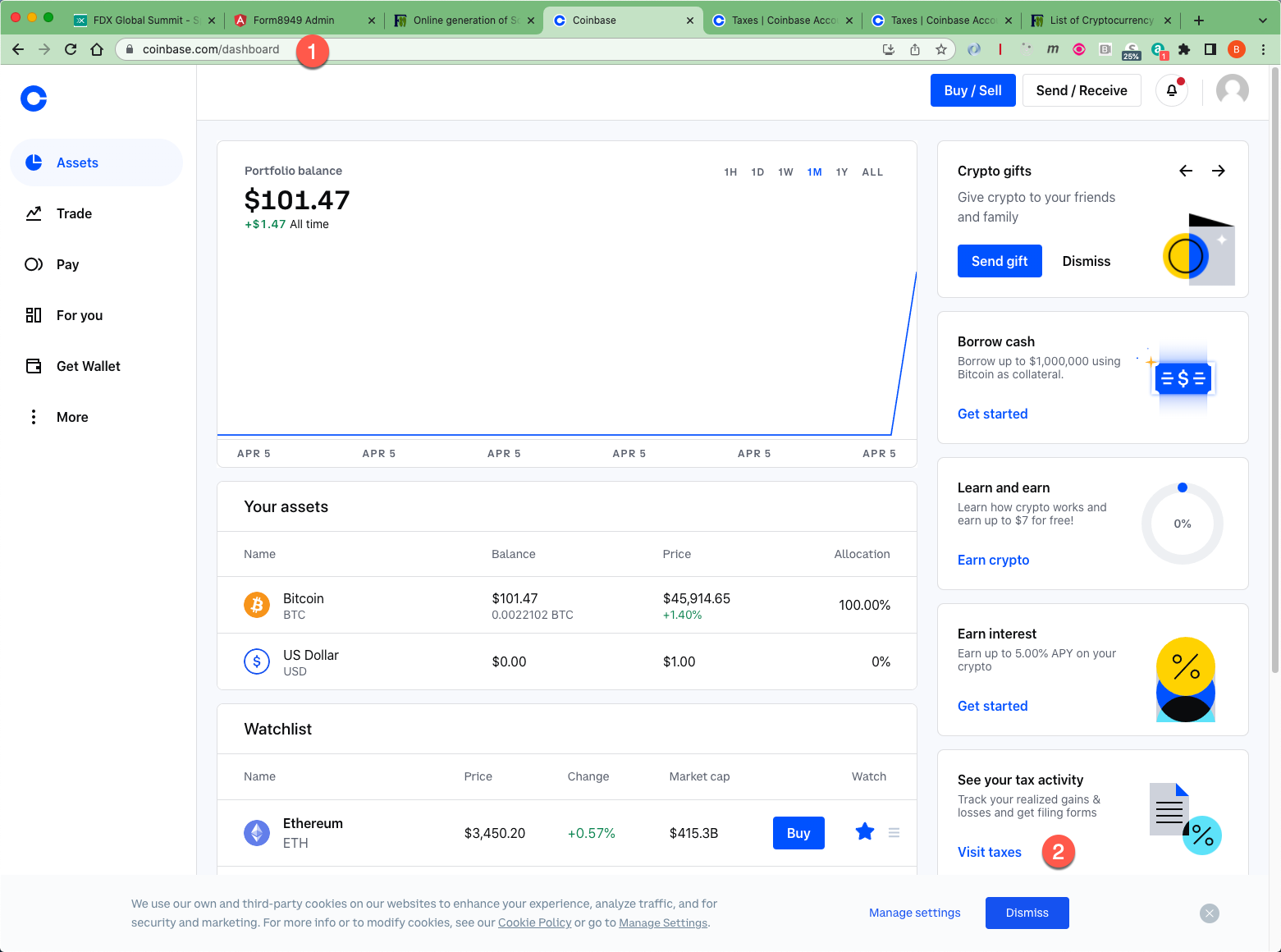 coinbase schedule d