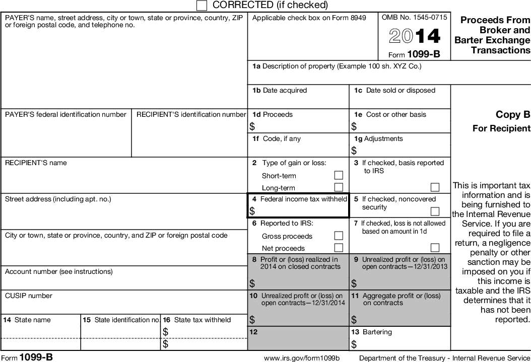 Form 1099-B 2014