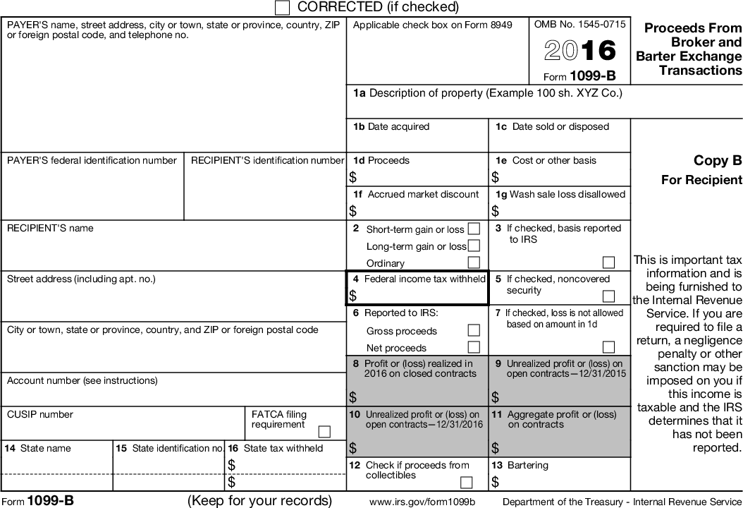 Form 1099-B 2016