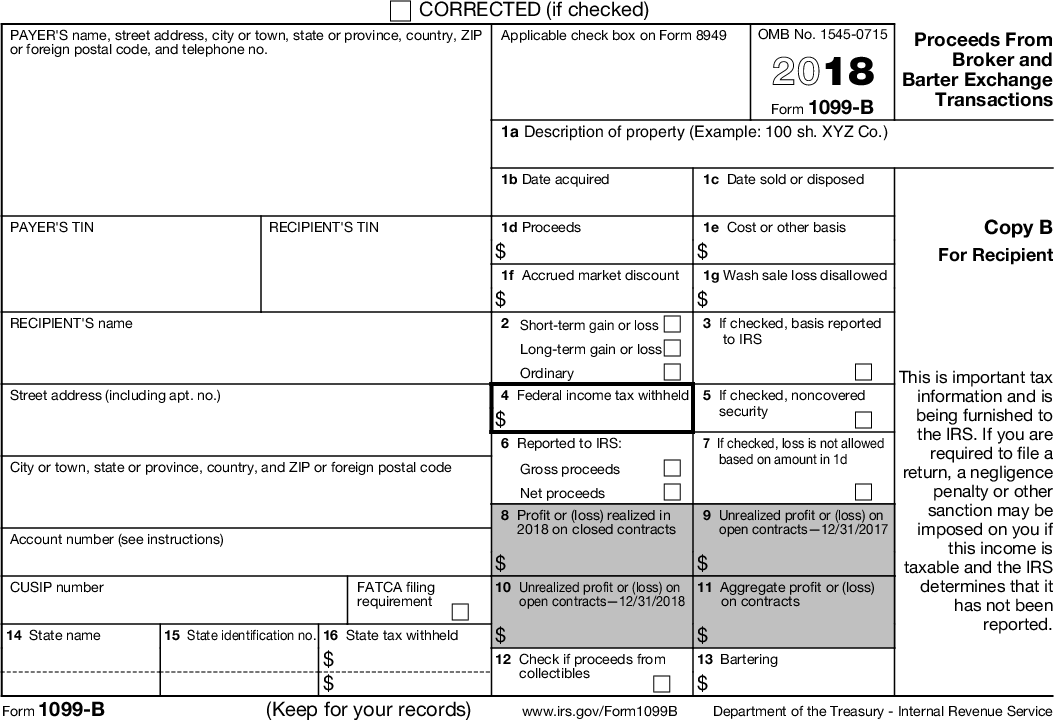 Form 1099-B 2018