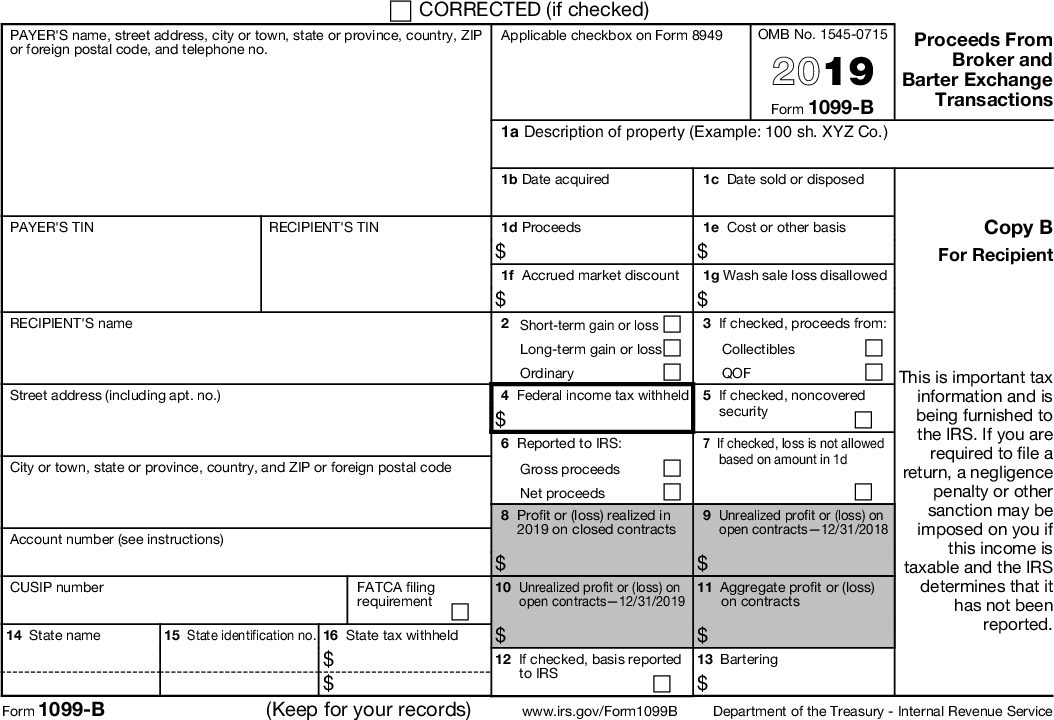 Form 1099-B 2019